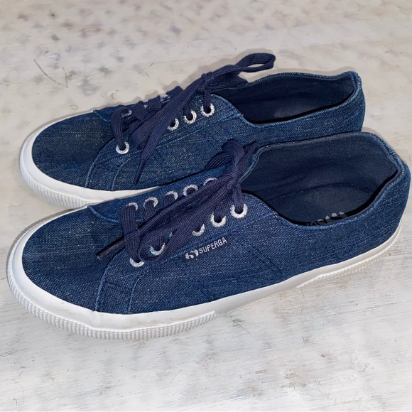 Superga S00C1X0 Blue Low Top Lace Up Sneaker Shoes | size 6.5 - Picture 6 of 9